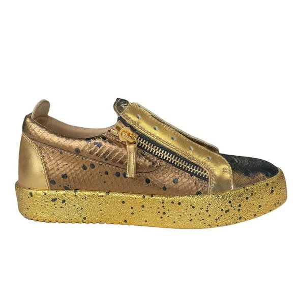 Giuseppe Zanotti Men’s 8 Gold Croc Embossed May London Sneakers Mens 41